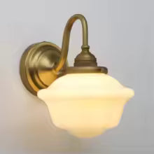 Arandela de Parede Vintage Phansthy com Vidro Branco Leitoso, Luminária para Banheiro, Sala de Estar, Hall de Entrada, Loft, Quarto e Casa de Campo