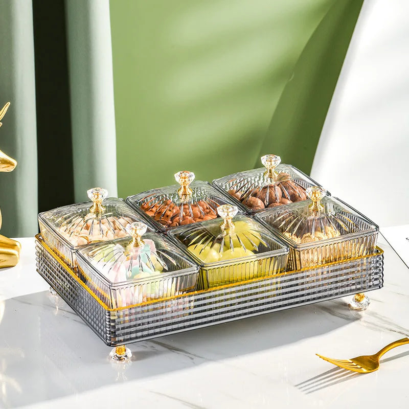 Bandeja Luxo Nordic para Lanches e Frutas - 6 Divisões