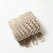 Cáqui presente cobertor de malha com borlas grosso vintage luxo fazenda lance colcha cobertor de grandes dimensões capa manta para sofá