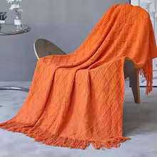 Cáqui presente cobertor de malha com borlas grosso vintage luxo fazenda lance colcha cobertor de grandes dimensões capa manta para sofá