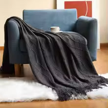 Cáqui presente cobertor de malha com borlas grosso vintage luxo fazenda lance colcha cobertor de grandes dimensões capa manta para sofá