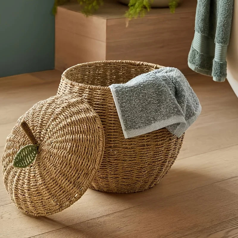 Cesta Decorativa em Formato de Maçã e Pêra com Tampa
