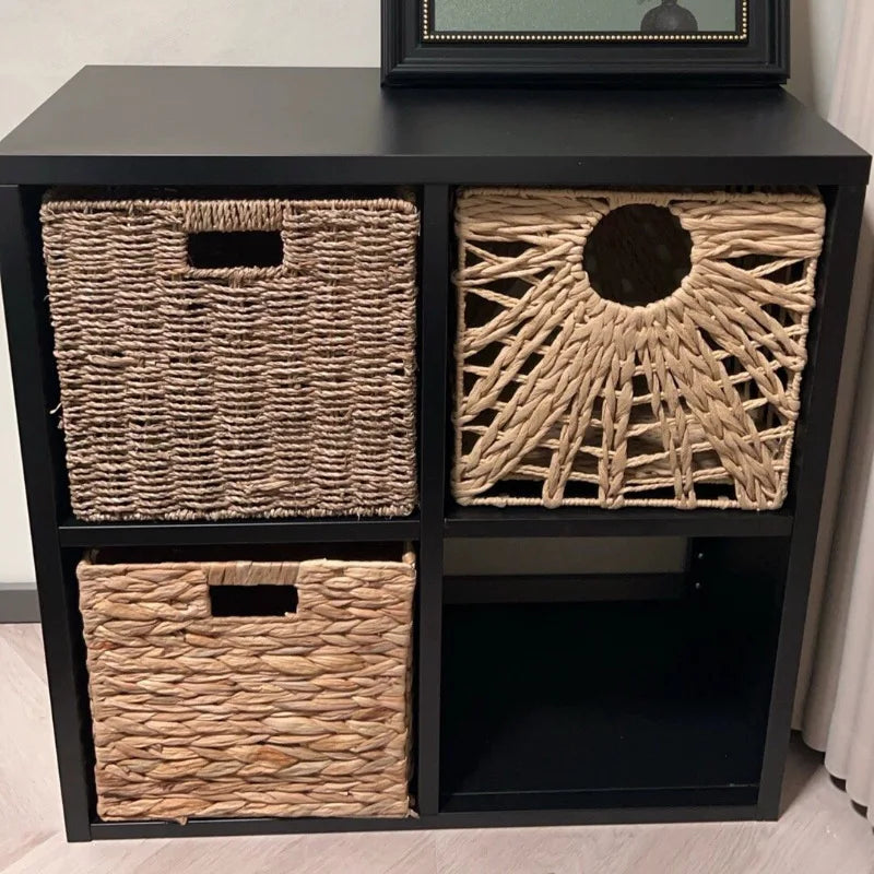 Cesta Organizadora Quadrada de Fibra Natural para Nicho