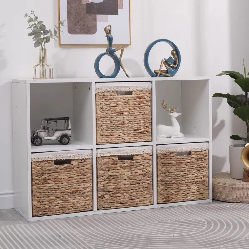 Cesta Organizadora Quadrada de Fibra Natural para Nicho