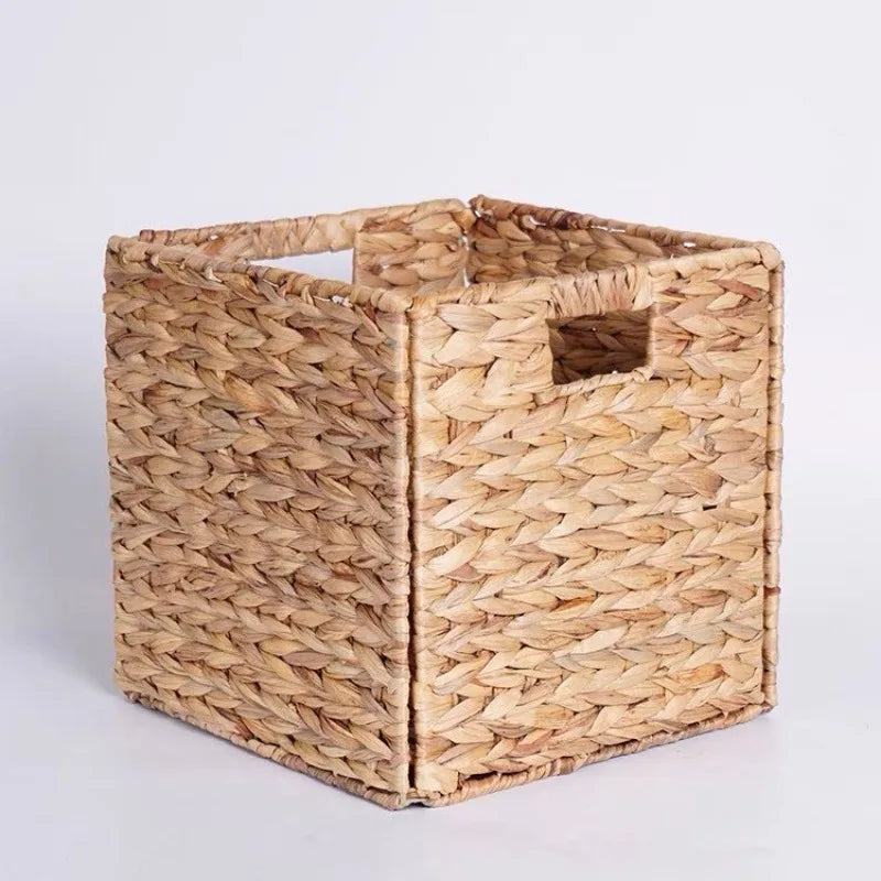 Cesta Organizadora Quadrada de Fibra Natural para Nicho