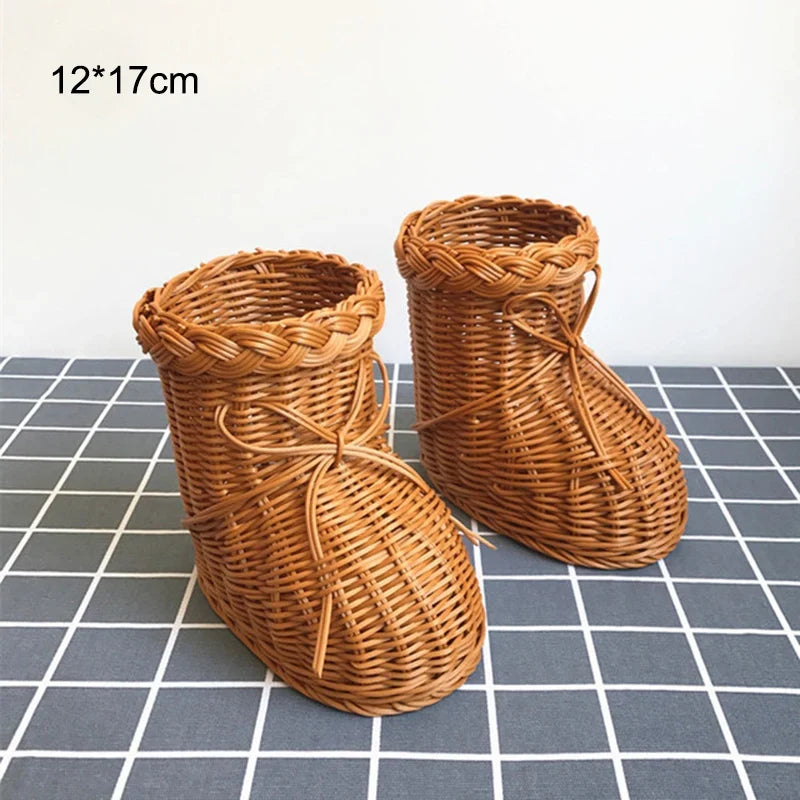 Cesta Decorativa de Rattan em Formato de Bichinho