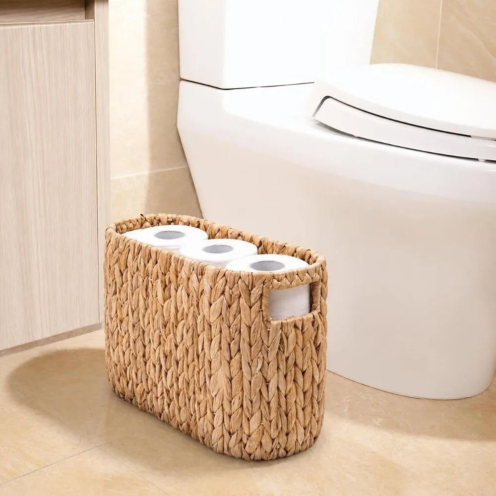 Cesto Retangular de Jacinto-d'Água para Papel Higiênico
