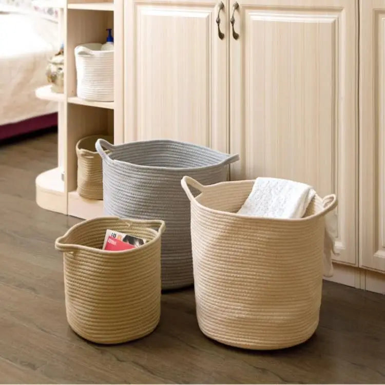 Cesto de Corda Grande para Roupa em 5 Cores