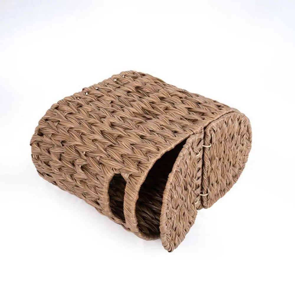Cesto Oval de Fibra com Tampa Basculante, 30 x 17 cm