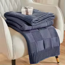 Cobertor de Tricô, Cobertor Verde Oliva com Estampa Xadrez para Sofá, Cobertor de Tricô Macio e Aconchegante para Cama, Sofá e Sala de Estar