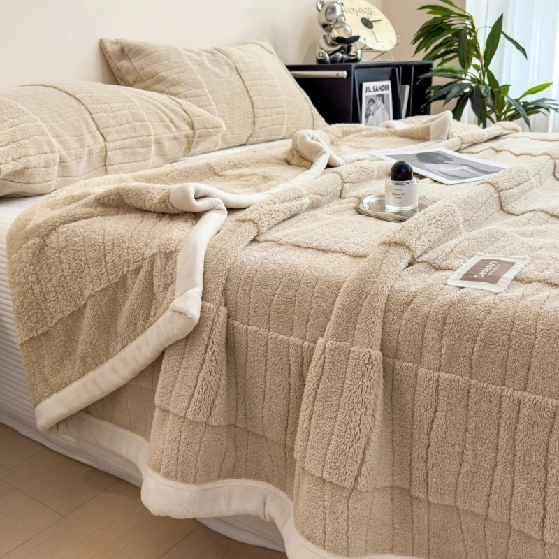 Cobertor Sherpa Grosso Quadriculado, 150x200 cm