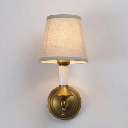 Conjunto de 2 Luminárias de Parede Permo, Luminária de Parede Clássica Retro com Abajur de Linho em Forma de Funil, Adequada para Corredores, Quartos, Hall de Entrada
