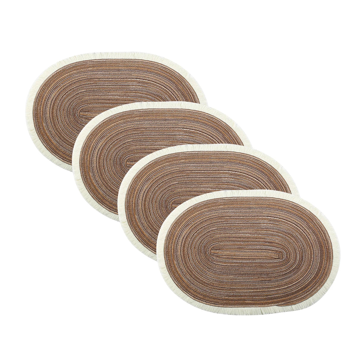 Conjunto de 4 jogos americanos ovais, resistentes ao calor, laváveis e antiderrapantes, para mesa de jantar