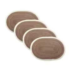 Conjunto de 4 jogos americanos ovais, resistentes ao calor, laváveis e antiderrapantes, para mesa de jantar