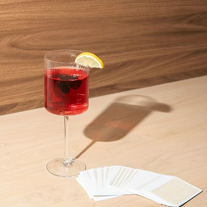 Kit 4 Taças de Vinho Caneladas em Vidro Transparente