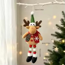 Enfeites de Pelúcia para Pendurar na Árvore de Natal, Bonecos de Papai Noel, Boneco de Neve e Rena, Pingentes de Pano Tartan, Decoração de Natal para Casa, Festa e Presente