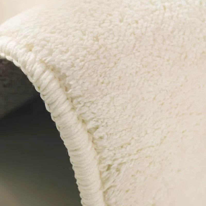 Estilo creme francês tapetes para sala de estar forma irregular decoração do quarto linha tapete fofo macio pelúcia grosso lavável