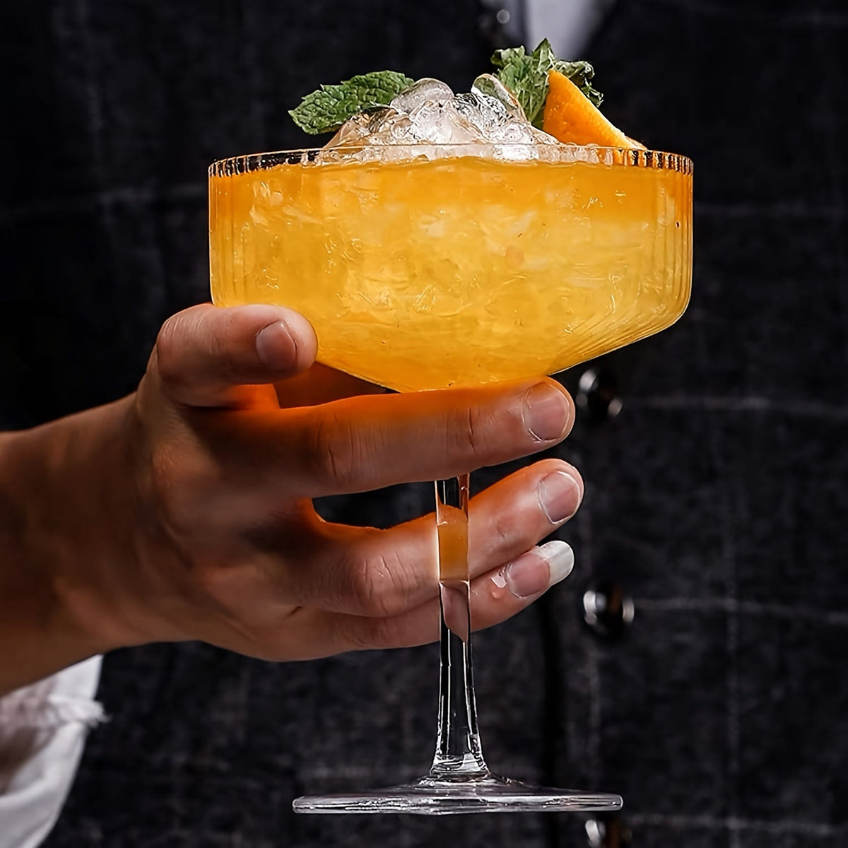 Kit de Taças de Plástico com Relevo Vintage para Bar