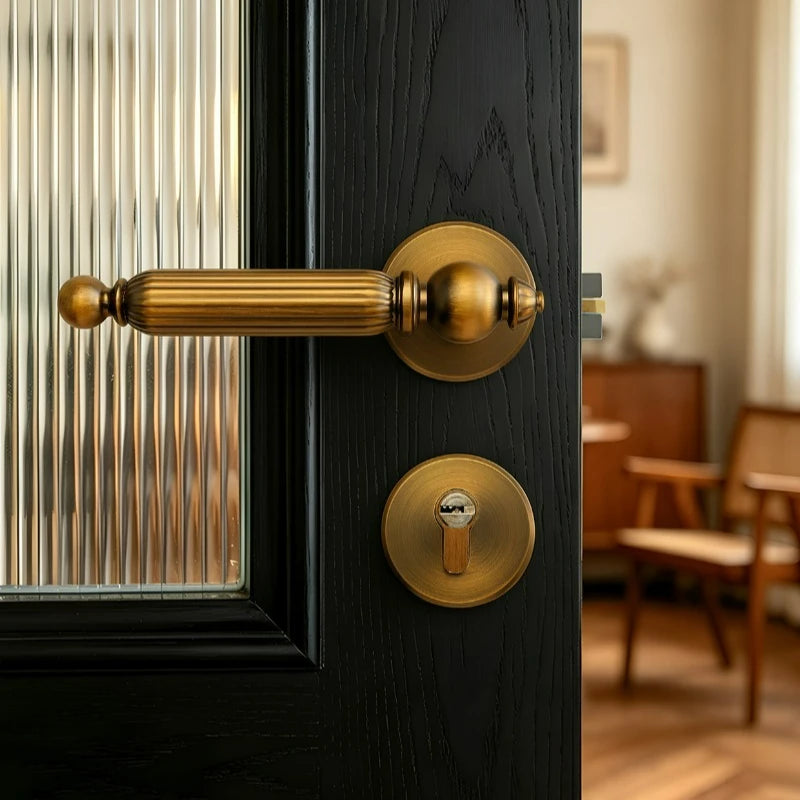Fechadura de Porta de Quarto com Estilo Antigo, Sensação de Alta Qualidade, Universal para Cozinha Interna, Fechadura Silenciosa para Porta de Madeira