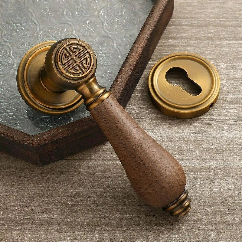 Fechadura de Porta Silenciosa Estilo Francês Luxo Leve Bronze Antigo Universal para Quarto e Escritório