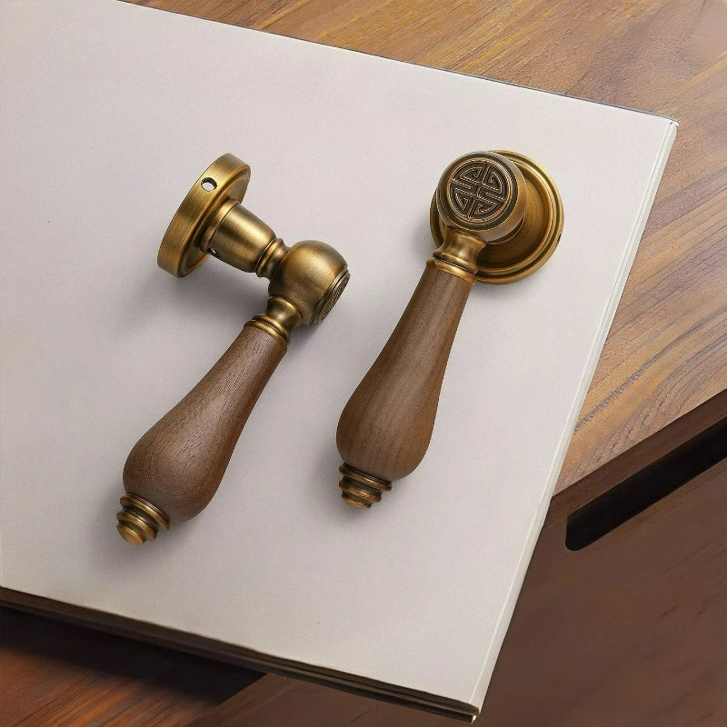 Fechadura de Porta Silenciosa Estilo Francês Luxo Leve Bronze Antigo Universal para Quarto e Escritório