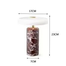 Luminária de Mesa Moderna em Mármore, Recarregável, com Interruptor de Toque, 3 Cores, Dimerizável, para Sala de Estar, Cabeceira de Cama, Decoração de Casa, Luminária de Mesa para Ambiente