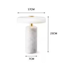 Luminária de Mesa Moderna em Mármore, Recarregável, com Interruptor de Toque, 3 Cores, Dimerizável, para Sala de Estar, Cabeceira de Cama, Decoração de Casa, Luminária de Mesa para Ambiente