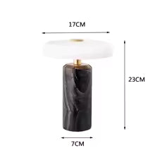 Luminária de Mesa Moderna em Mármore, Recarregável, com Interruptor de Toque, 3 Cores, Dimerizável, para Sala de Estar, Cabeceira de Cama, Decoração de Casa, Luminária de Mesa para Ambiente