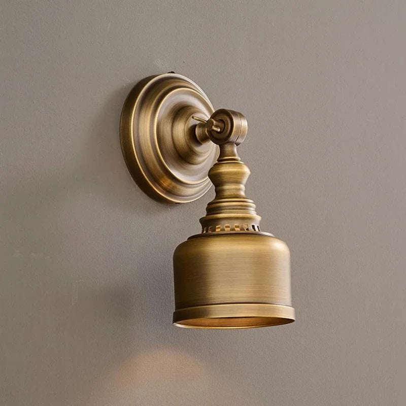 Luminária de Parede Vintage em Cobre com Vidro Transparente