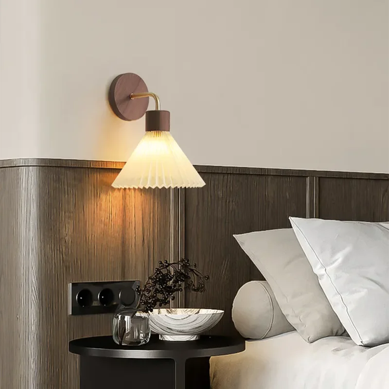 Nordic conduziu a lâmpada de parede moderna luz parede madeira iluminação interior decoração do quarto arandelas para cabeceira quarto sala estar do hotel e27 lâmpada