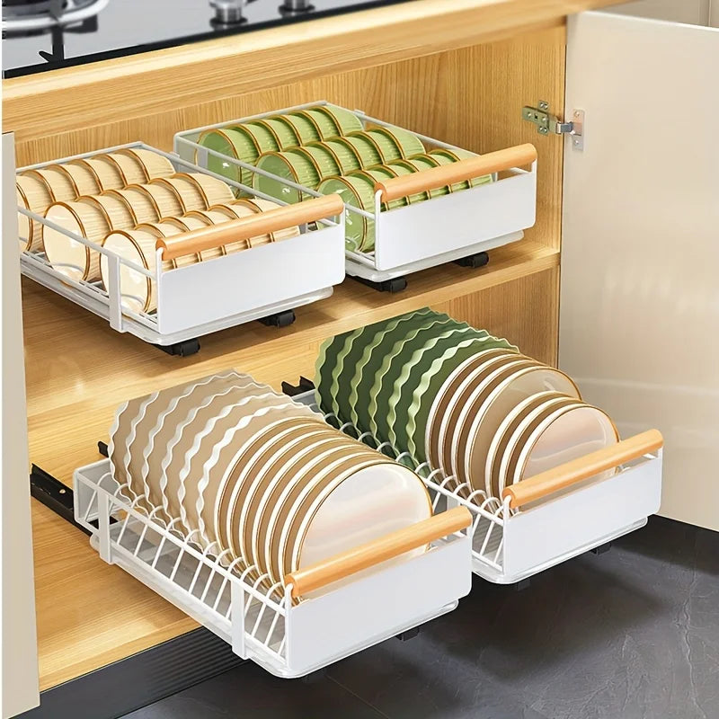 Organizador Deslizante Multifuncional para Armário de Cozinha