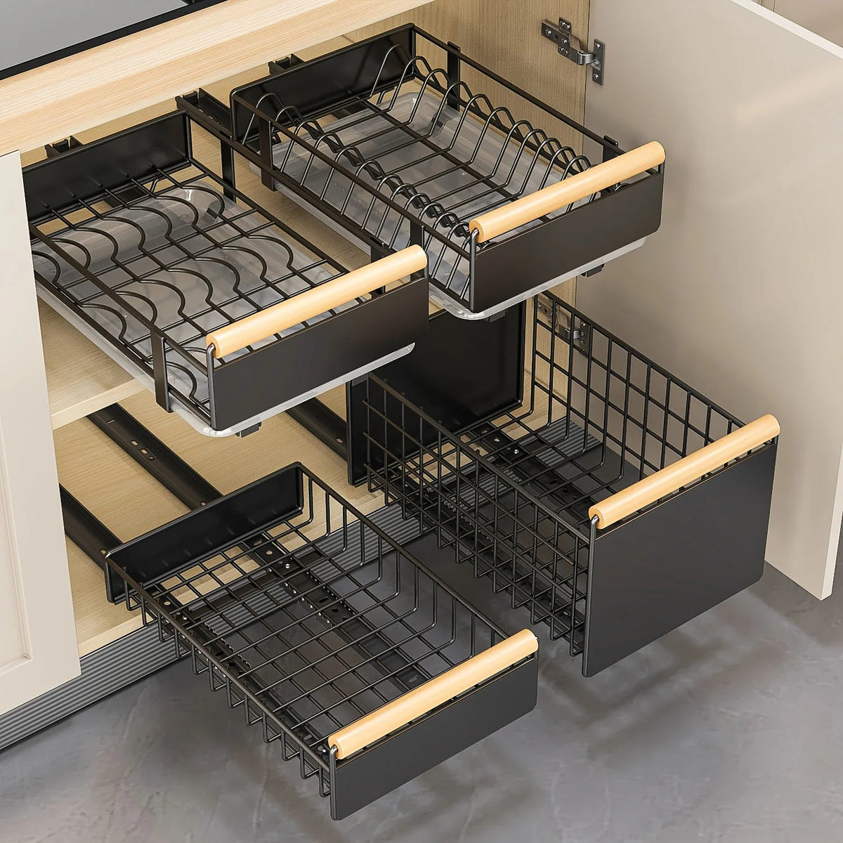Organizador Deslizante Multifuncional para Armário de Cozinha