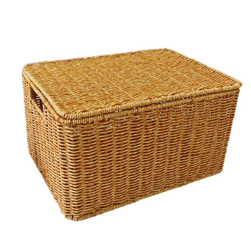 Caixa Organizadora de Rattan Sintético com Tampa