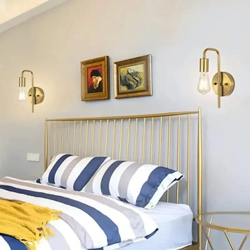 Simples nordic quarto cama lâmpada de parede criativo americano sala estar fundo parede do hotel corredor varanda escada lâmpada parede