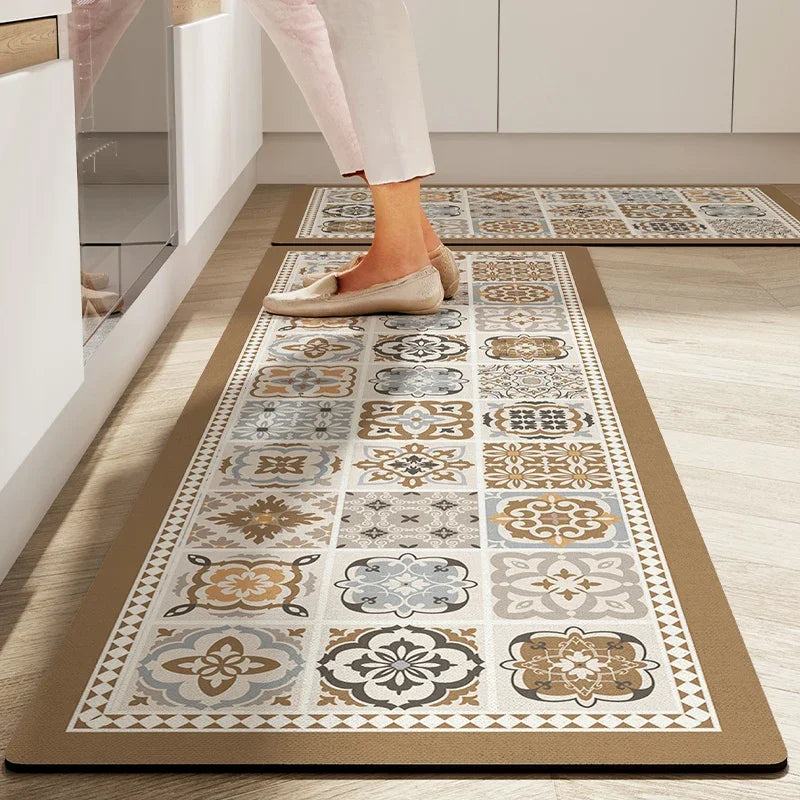 Vikama americano retro cozinha tapete de lama diatomácea absorvente limpar banheiro antiderrapante à prova dwaterproof água decoração para casa