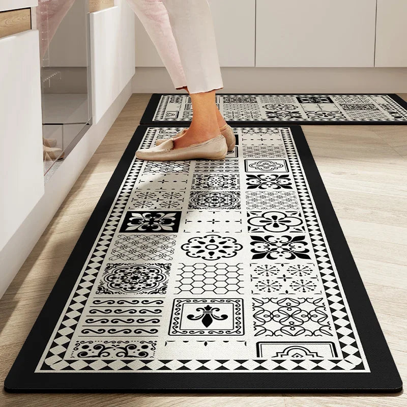 Vikama americano retro cozinha tapete de lama diatomácea absorvente limpar banheiro antiderrapante à prova dwaterproof água decoração para casa