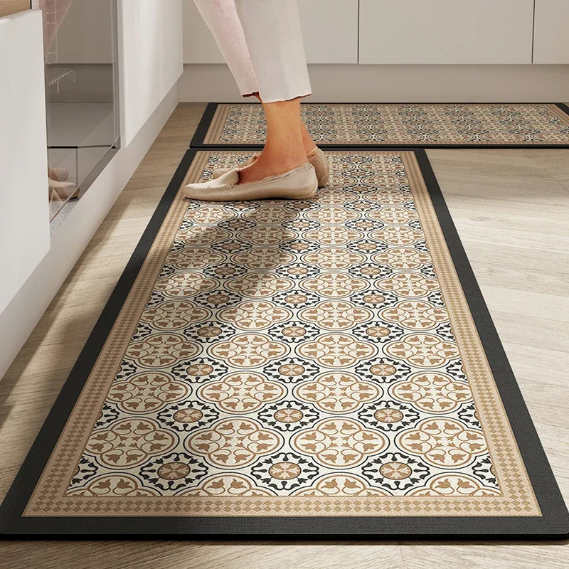 Vikama americano retro cozinha tapete de lama diatomácea absorvente limpar banheiro antiderrapante à prova dwaterproof água decoração para casa